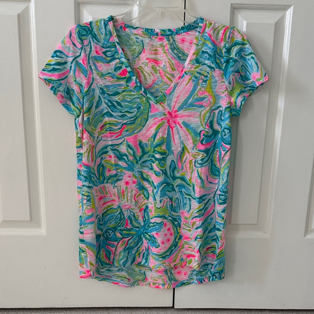 Lilly Pulitzer Pink and Green Patterned Top